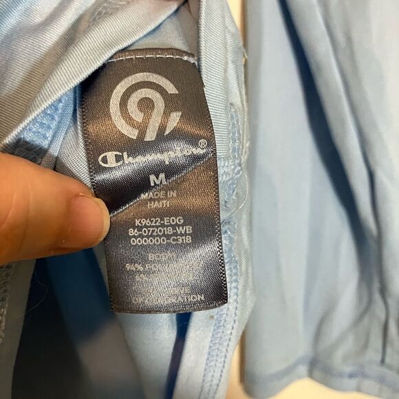 Champion, athletic shirt, long sleeve, light blue, excellent condition, medium - Picture 4 of 4